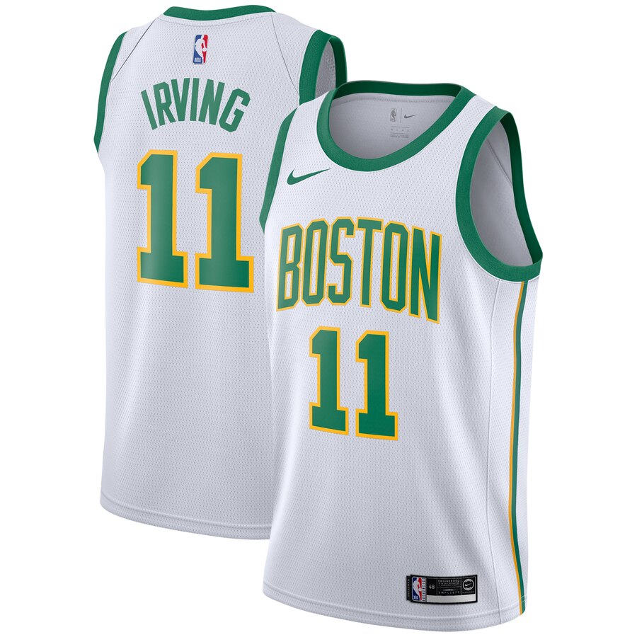 Men's Boston Celtics Kyrie Irving #11 City Edition Nike White Swingman Jersey 2401FYBF